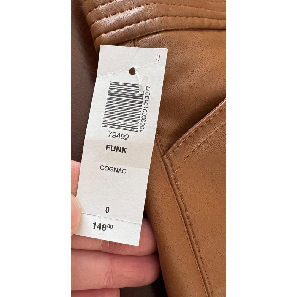 Aritzia Wilfred NWT Funk Pants in Cognac Brown Faux Leather Size 0 - Picture 5 of 12